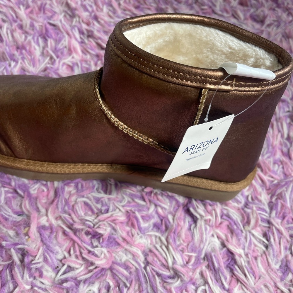 Arizona Womens Spring Flat Heel Winter ❄️ ankle gold boots size 10 - Picture 7 of 8